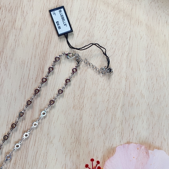 "Bluebells" Child's Silver Blue Swarovski Crystal and Bead Necklace - Picture 4 of 4